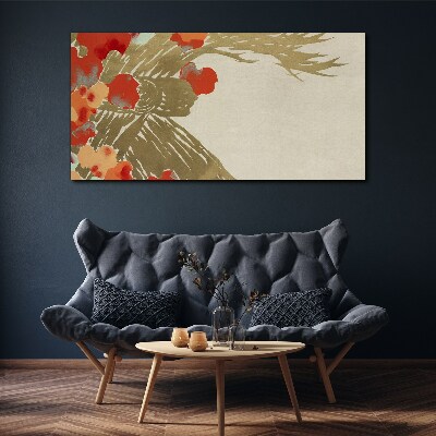 Tableau imprimé sur toile Motif floral aux tons chauds