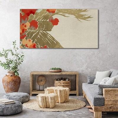 Tableau imprimé sur toile Motif floral aux tons chauds