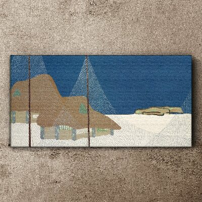 Tableau sur toile Paysage abstrait avec une grille