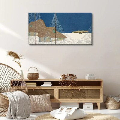 Tableau sur toile Paysage abstrait avec une grille
