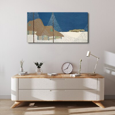 Tableau sur toile Paysage abstrait avec une grille