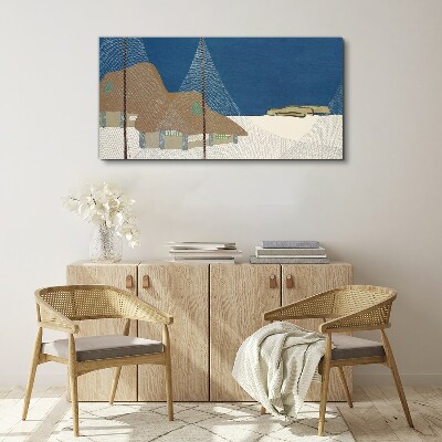 Tableau sur toile Paysage abstrait avec une grille