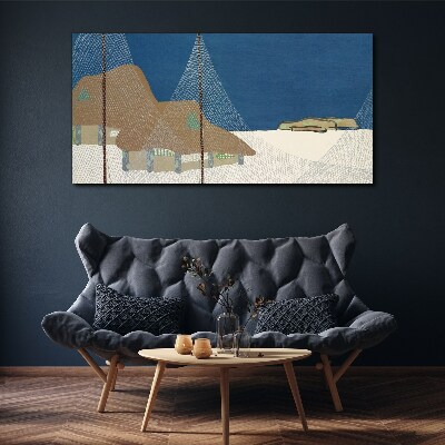 Tableau sur toile Paysage abstrait avec une grille