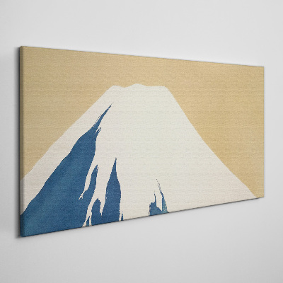 Tableau toile imprimée Une montagne dans la chaleur bleue