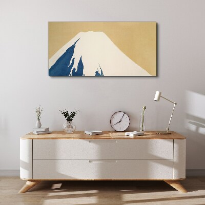 Tableau toile imprimée Une montagne dans la chaleur bleue