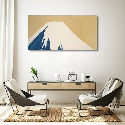 Tableau toile imprimée Une montagne dans la chaleur bleue