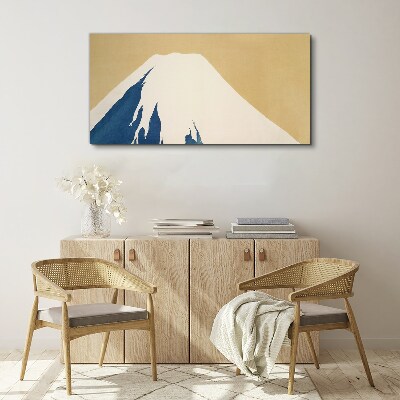 Tableau toile imprimée Une montagne dans la chaleur bleue