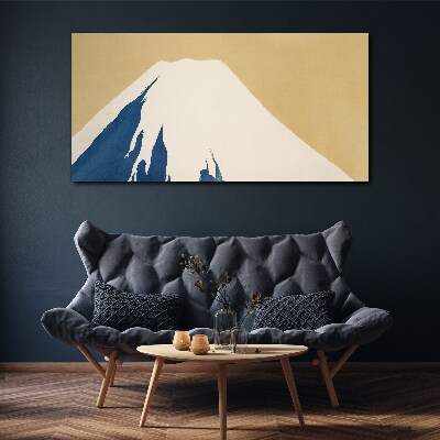 Tableau toile imprimée Une montagne dans la chaleur bleue