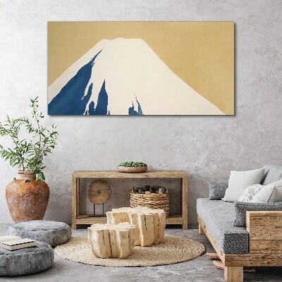 Tableau toile imprimée Une montagne dans la chaleur bleue