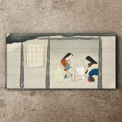 Tableau imprimé sur toile Travailler dans un village traditionnel japonais