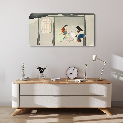 Tableau imprimé sur toile Travailler dans un village traditionnel japonais