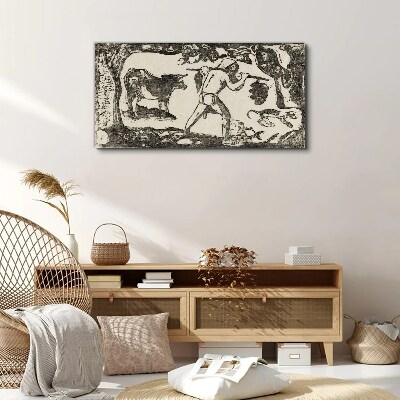 Tableau toile imprimée Scène pastorale avec du bétail