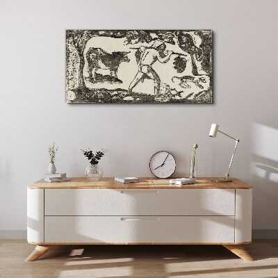 Tableau toile imprimée Scène pastorale avec du bétail
