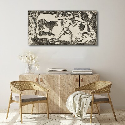 Tableau toile imprimée Scène pastorale avec du bétail