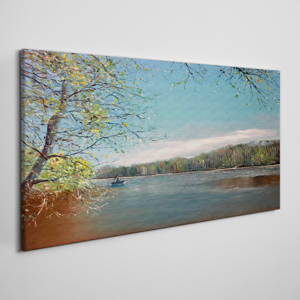Tableau imprimé sur toile Un paysage paisible au bord de la rivière