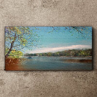 Tableau imprimé sur toile Un paysage paisible au bord de la rivière