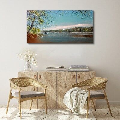 Tableau imprimé sur toile Un paysage paisible au bord de la rivière