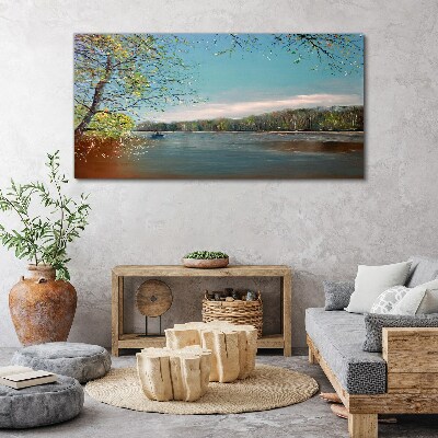 Tableau imprimé sur toile Un paysage paisible au bord de la rivière
