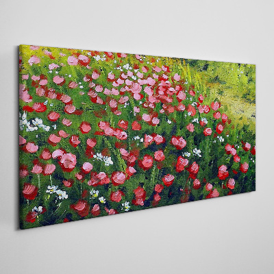 Tableau sur toile Une prairie pleine de coquelicots