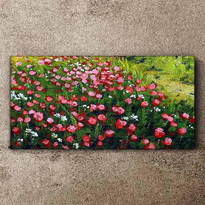 Tableau sur toile Une prairie pleine de coquelicots