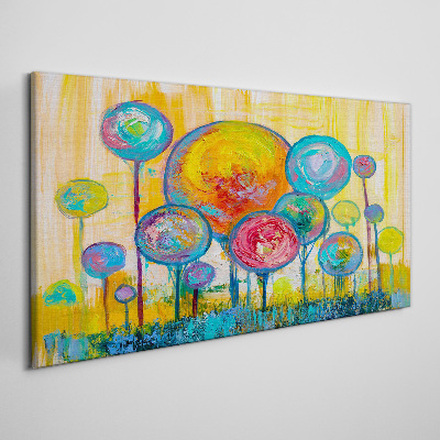 Tableau imprimé sur toile Cercles colorés contre le soleil