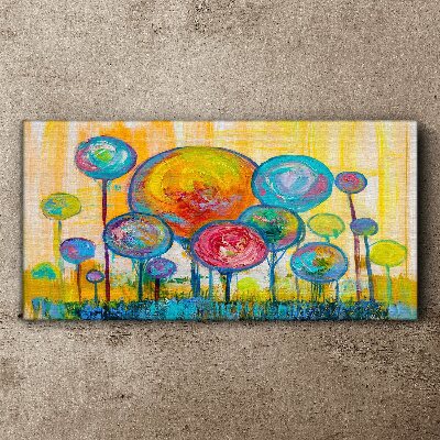 Tableau imprimé sur toile Cercles colorés contre le soleil