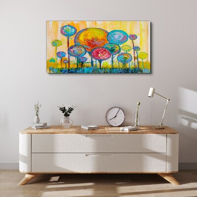 Tableau imprimé sur toile Cercles colorés contre le soleil