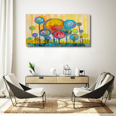 Tableau imprimé sur toile Cercles colorés contre le soleil