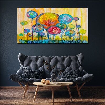 Tableau imprimé sur toile Cercles colorés contre le soleil