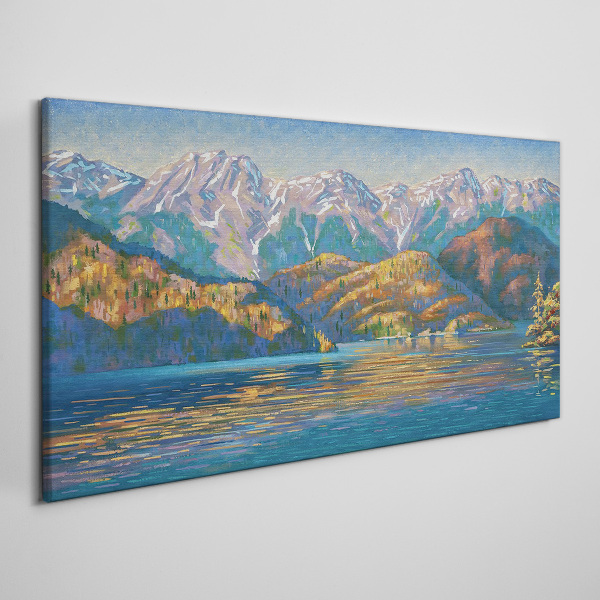 Tableau sur toile Paysage de montagne aux couleurs estivales