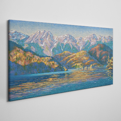 Tableau sur toile Paysage de montagne aux couleurs estivales