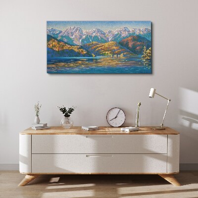 Tableau sur toile Paysage de montagne aux couleurs estivales