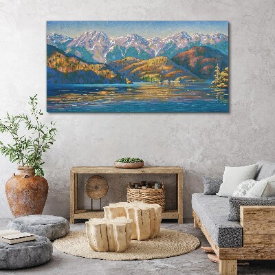 Tableau sur toile Paysage de montagne aux couleurs estivales