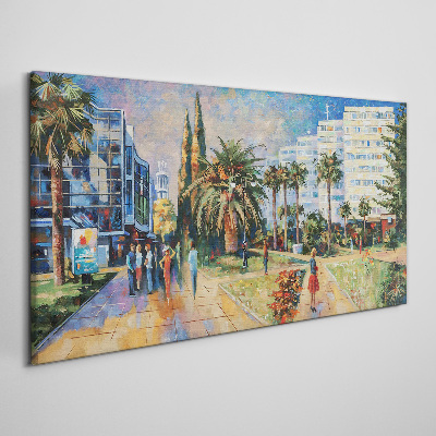 Tableau sur toile Paysage tropical d'une promenade en ville