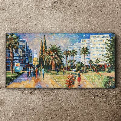 Tableau sur toile Paysage tropical d'une promenade en ville