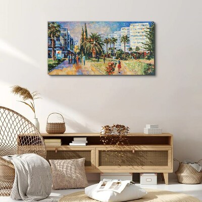 Tableau sur toile Paysage tropical d'une promenade en ville