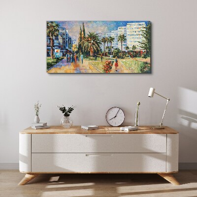 Tableau sur toile Paysage tropical d'une promenade en ville