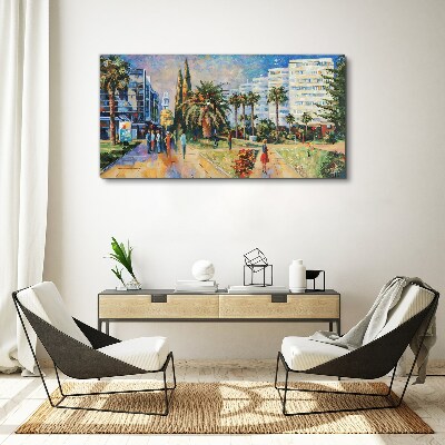Tableau sur toile Paysage tropical d'une promenade en ville