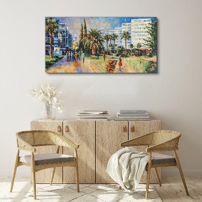 Tableau sur toile Paysage tropical d'une promenade en ville