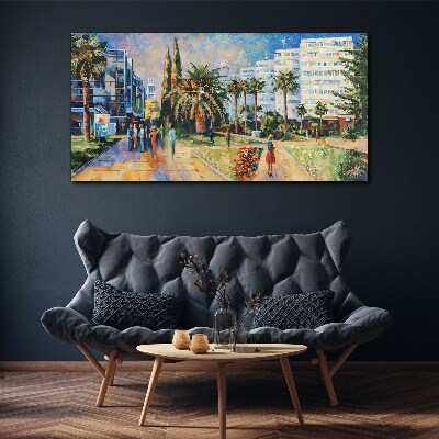 Tableau sur toile Paysage tropical d'une promenade en ville