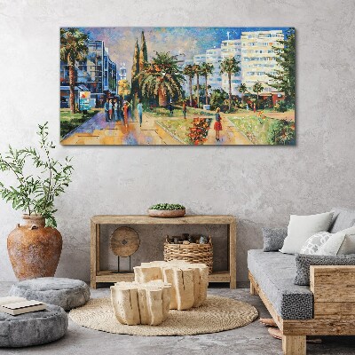Tableau sur toile Paysage tropical d'une promenade en ville