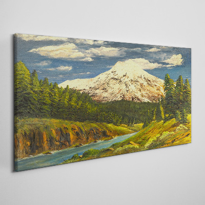 Tableau toile imprimée Paysage de montagne avec une rivière