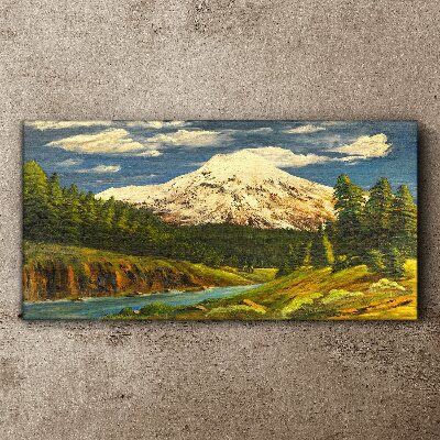 Tableau toile imprimée Paysage de montagne avec une rivière