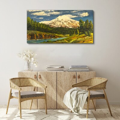 Tableau toile imprimée Paysage de montagne avec une rivière