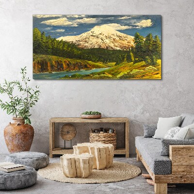 Tableau toile imprimée Paysage de montagne avec une rivière