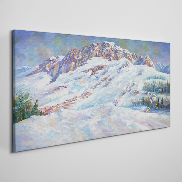 Tableau imprimé sur toile Paysage de montagne hivernal
