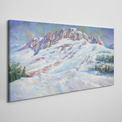 Tableau imprimé sur toile Paysage de montagne hivernal
