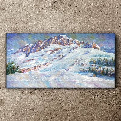 Tableau imprimé sur toile Paysage de montagne hivernal