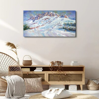 Tableau imprimé sur toile Paysage de montagne hivernal