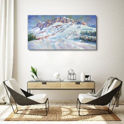 Tableau imprimé sur toile Paysage de montagne hivernal